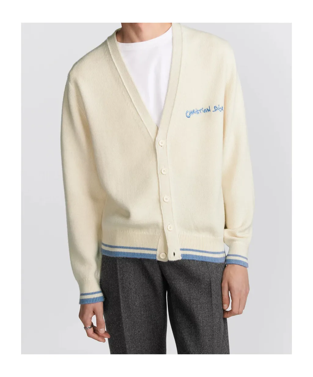 Logo Embroidered Button-Up Cardigan