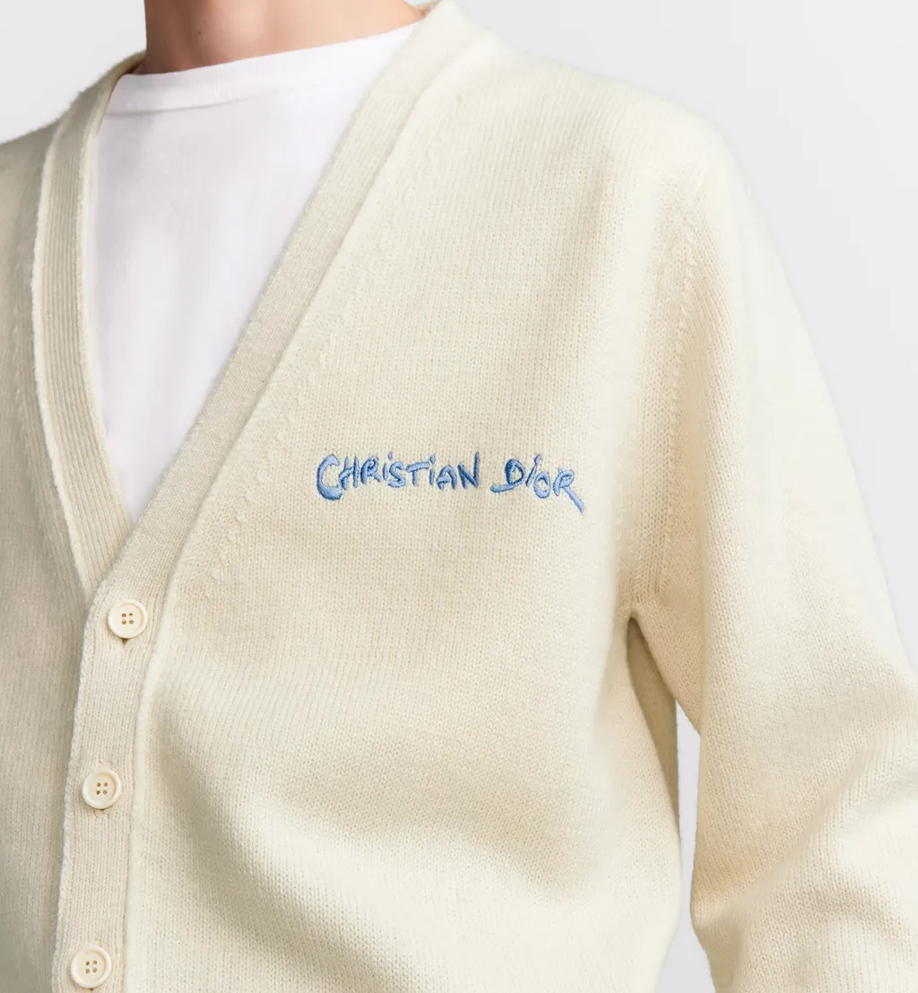 Logo Embroidered Button-Up Cardigan