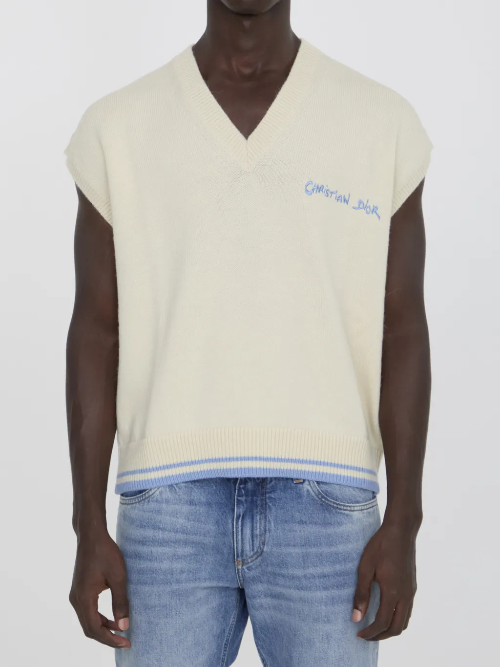 Logo Embroidered V-Neck Vest