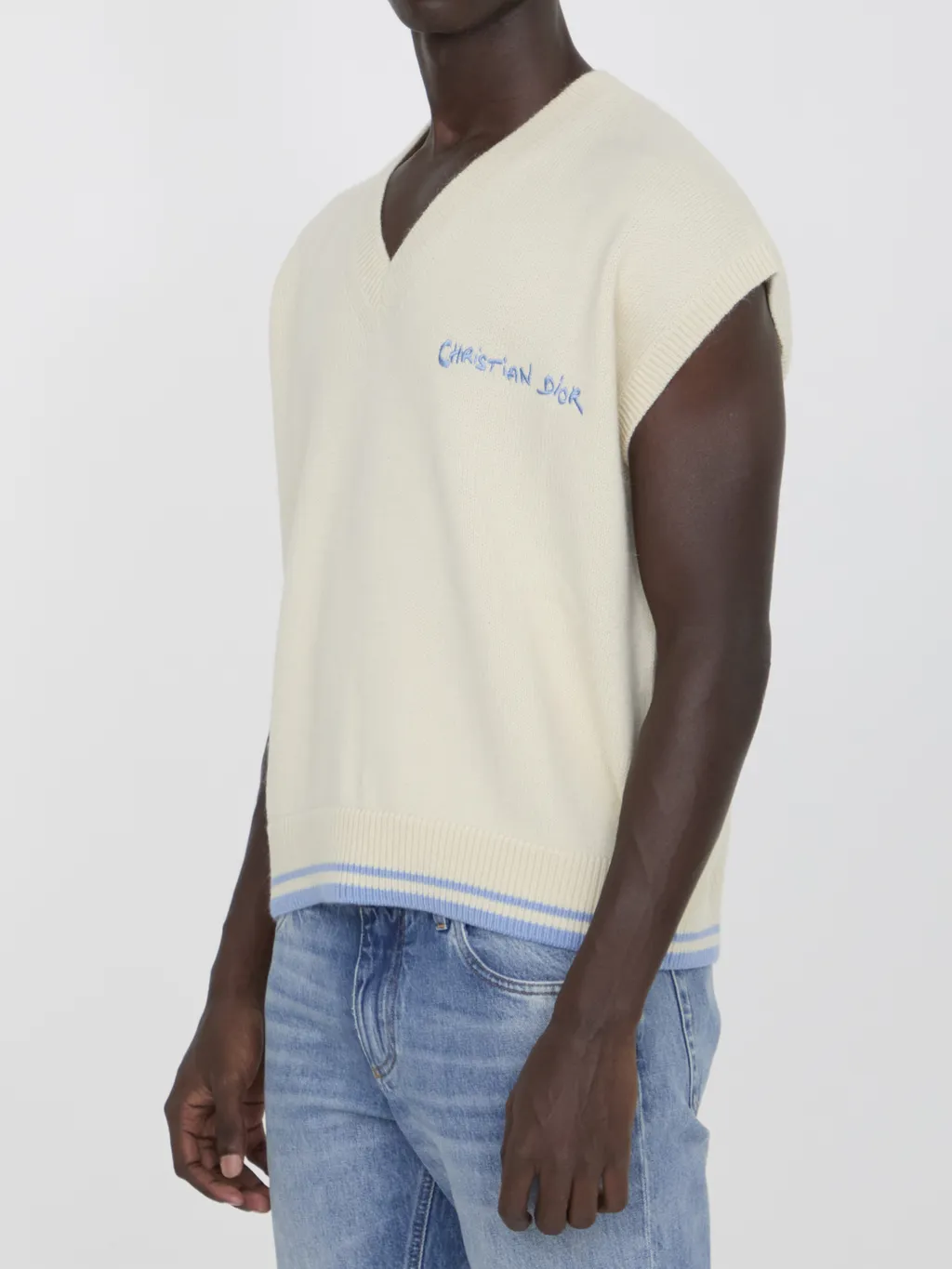 Logo Embroidered V-Neck Vest