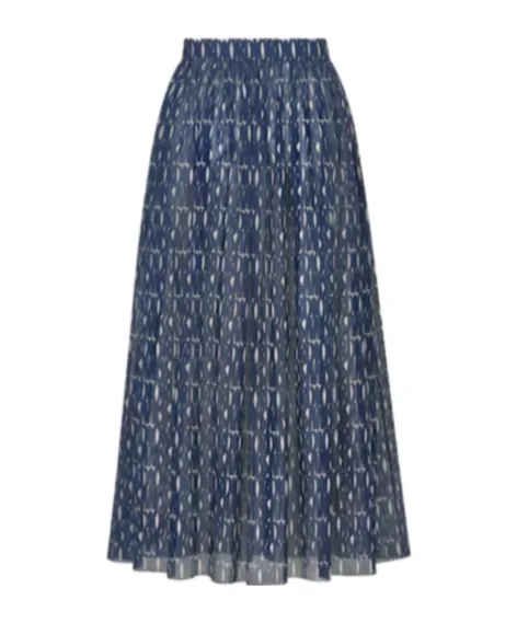 Pleated Mid-Length Skirt