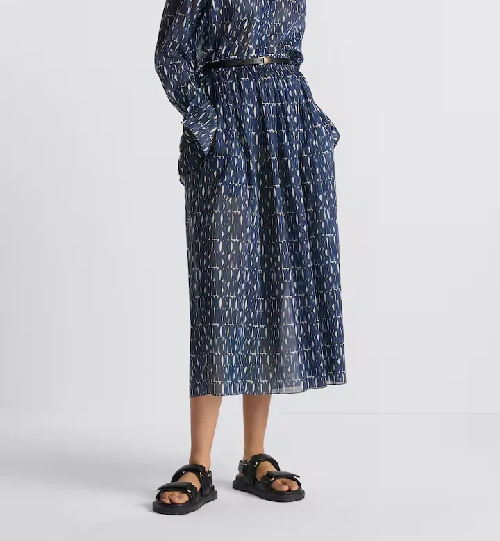 Pleated Mid-Length Skirt