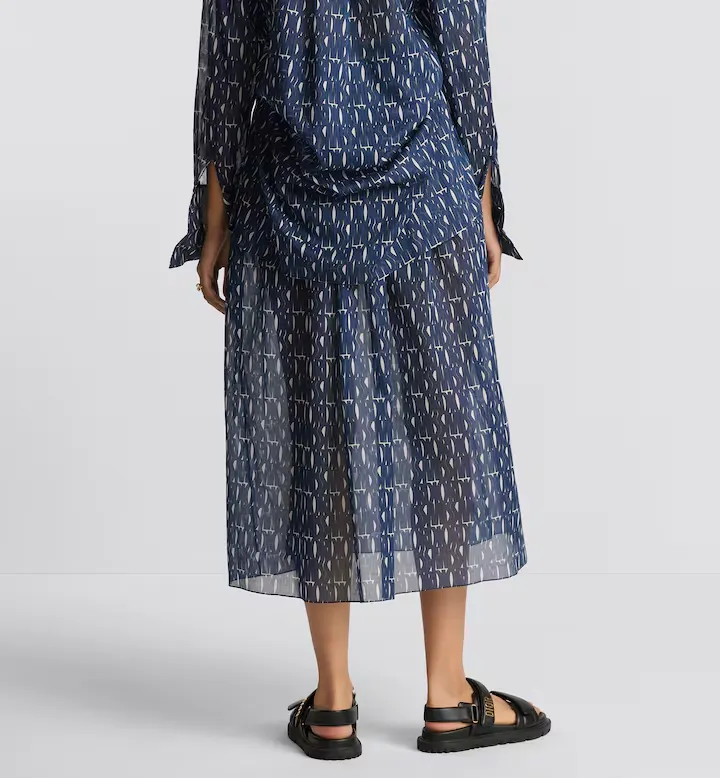 Pleated Mid-Length Skirt