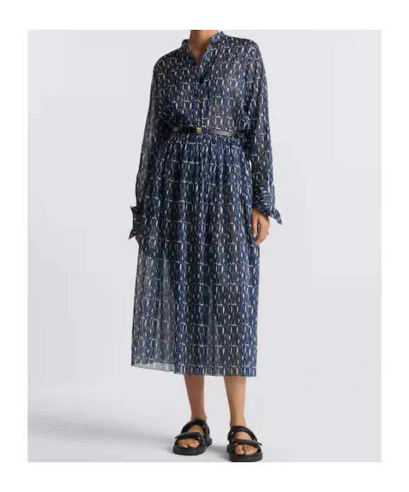 Pleated Mid-Length Skirt