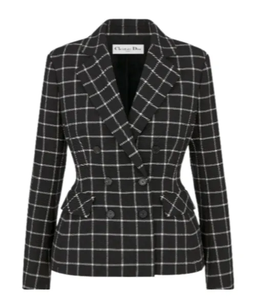 Checked Double-Breasted Jacket