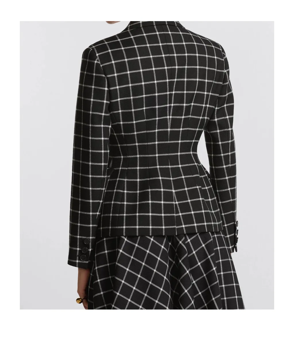 Checked Double-Breasted Jacket