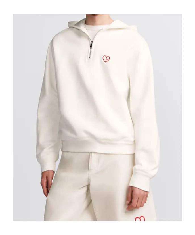 Zip Detailed Long-Sleeved Hoodie
