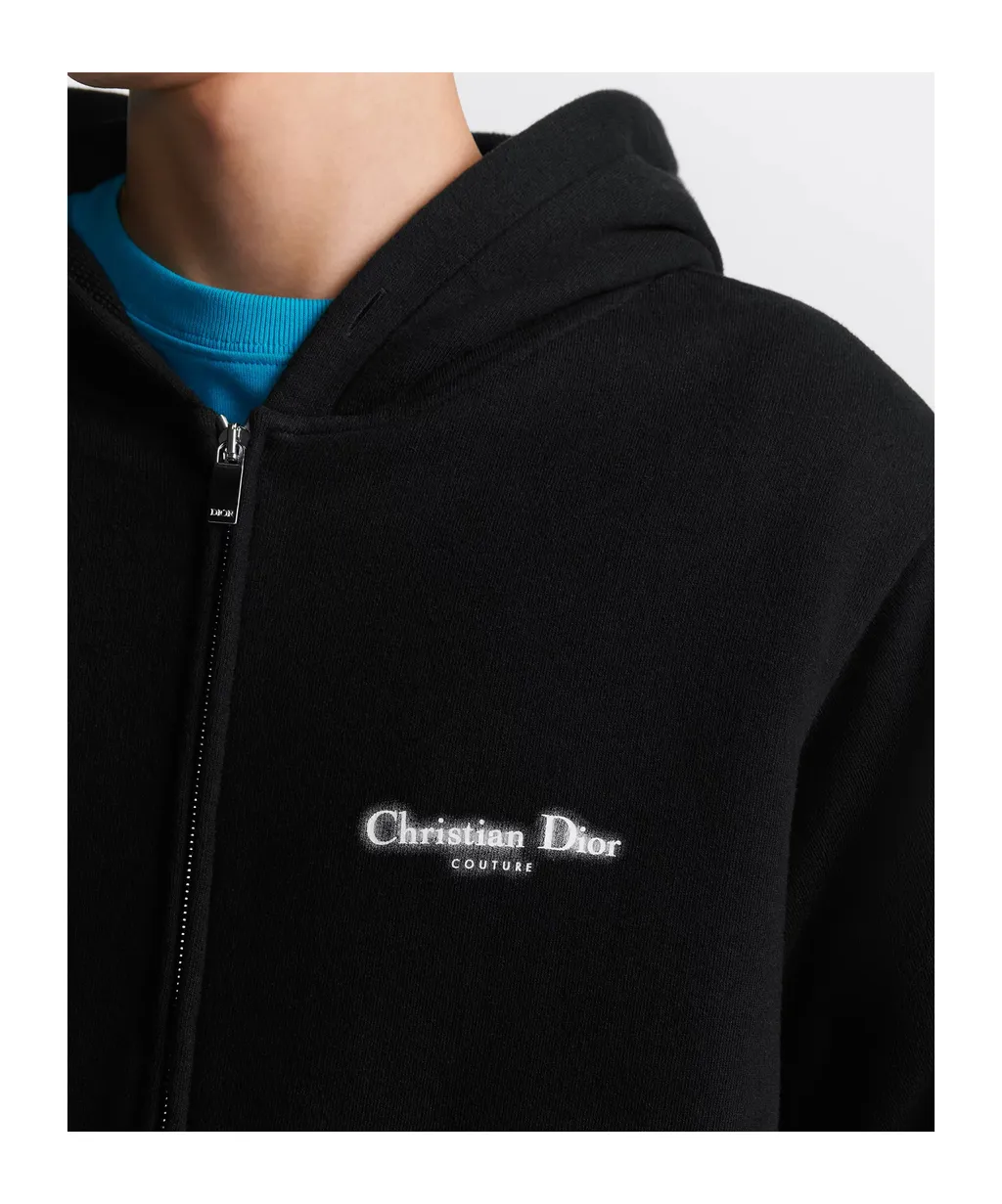 Couture Zipped Hooded Sweatshirt, Relaxed Fit