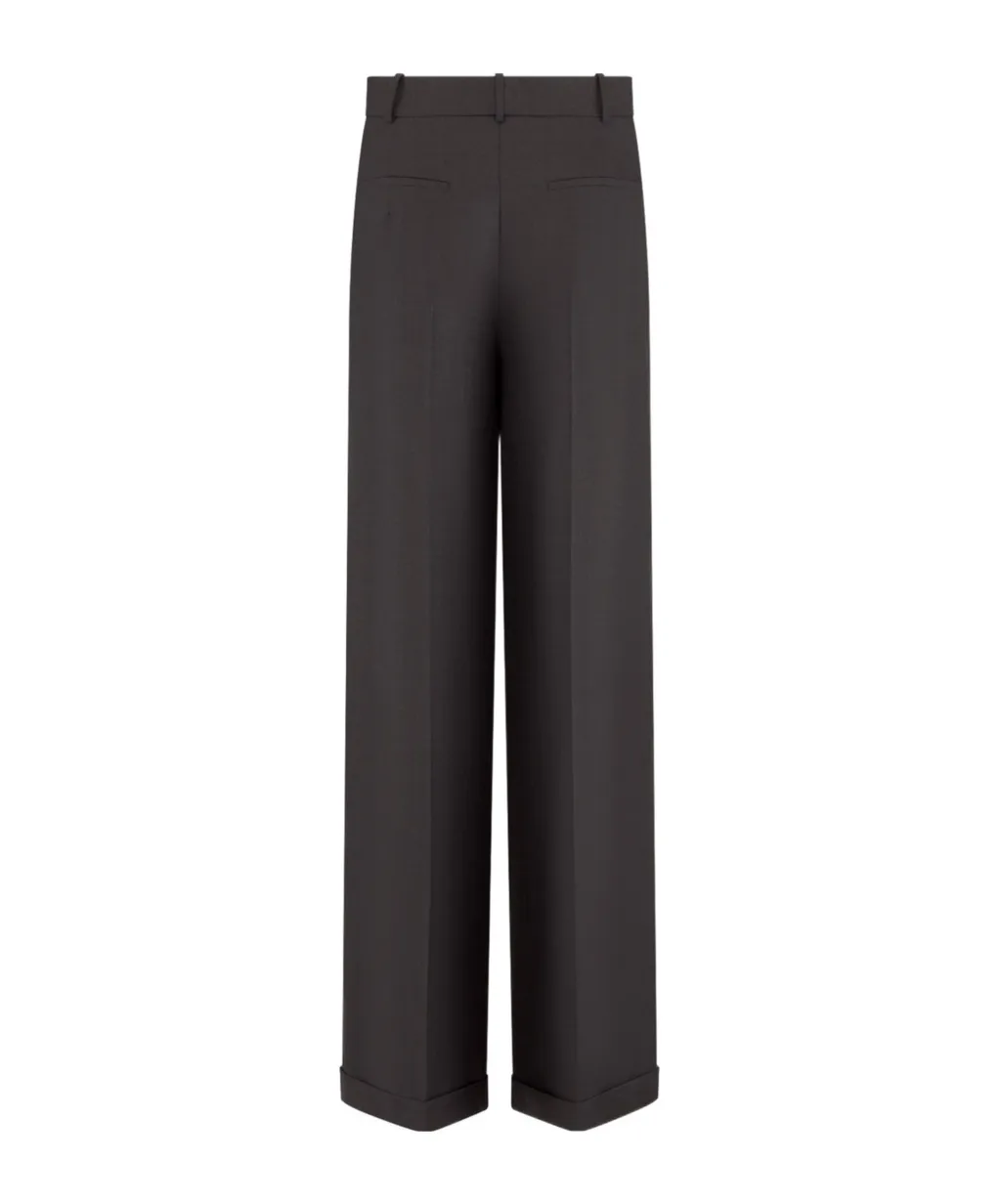 Belt Loop Wool Wide-Leg Pants