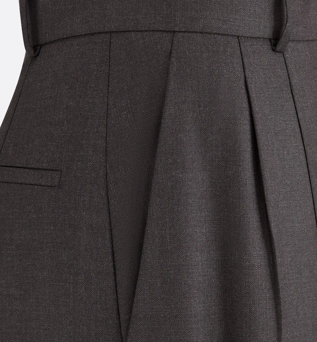 Belt Loop Wool Wide-Leg Pants
