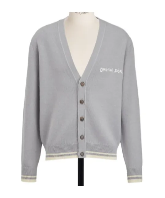 Logo Embroidered Button-Up Cardigan