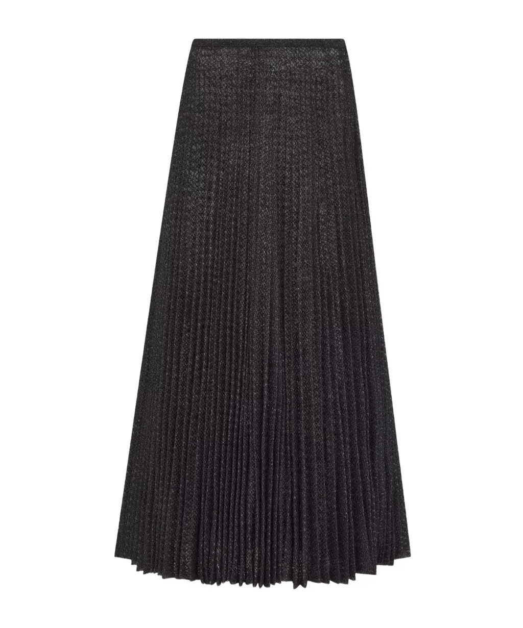 Pleated Mid-Length Skirt