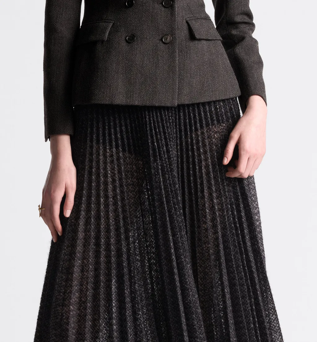 Pleated Mid-Length Skirt