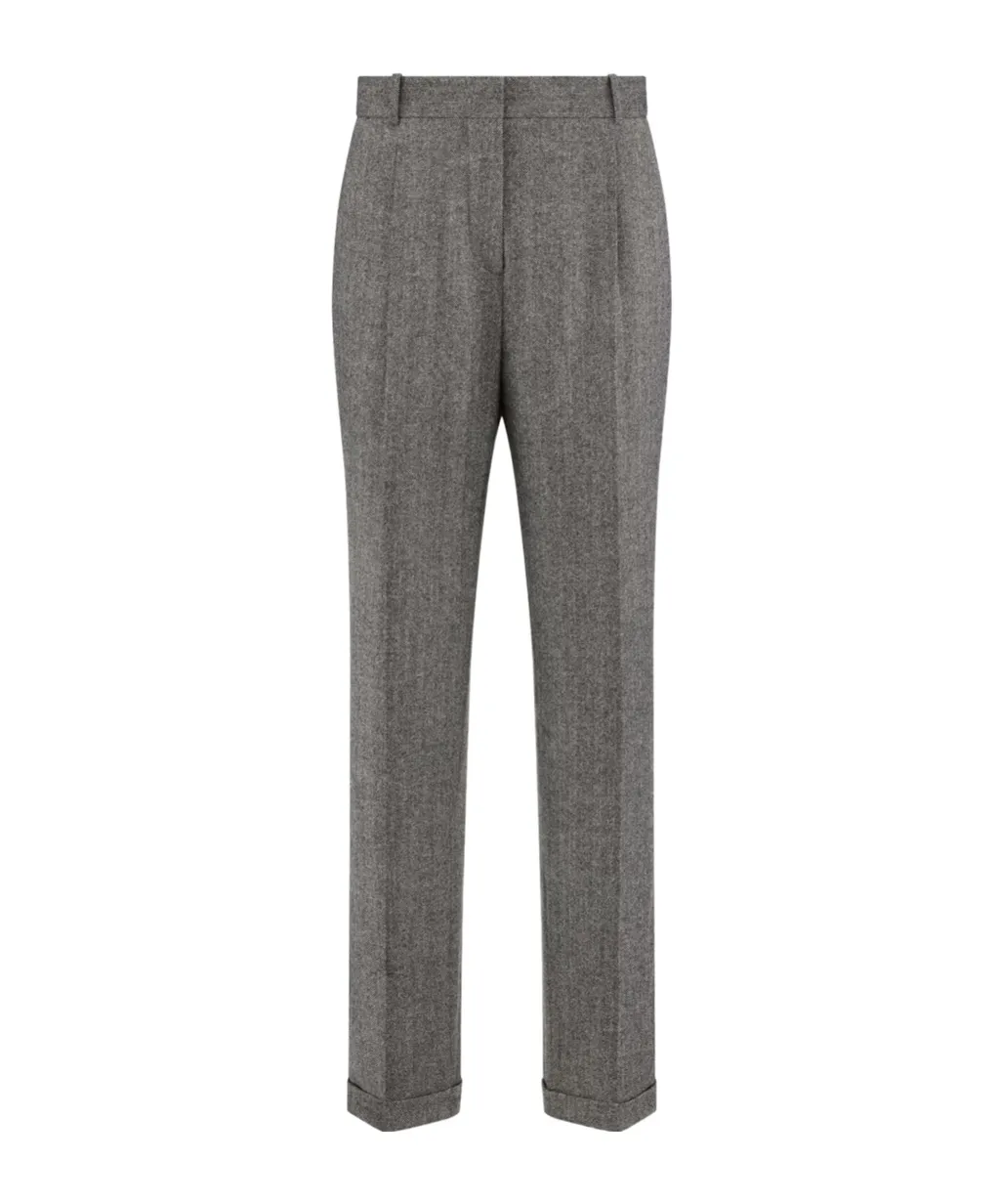 Pleat Detailed Straight Leg Pants