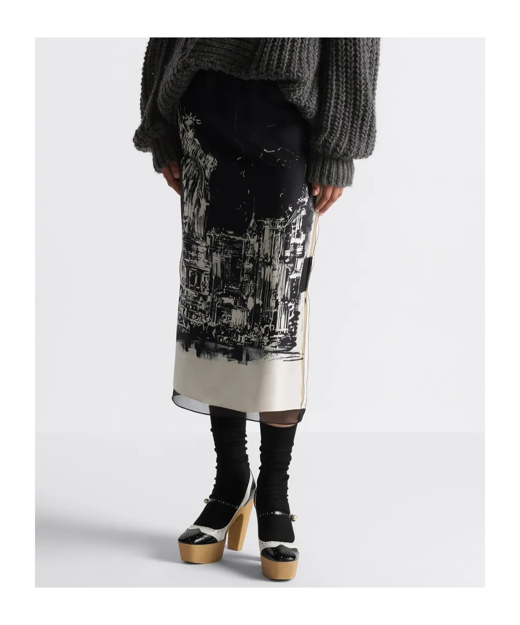 Flared Mid-Length Skirt