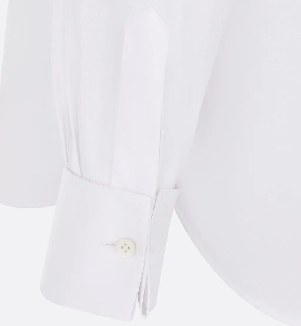 Logo Embroidered Button-Up Blouse