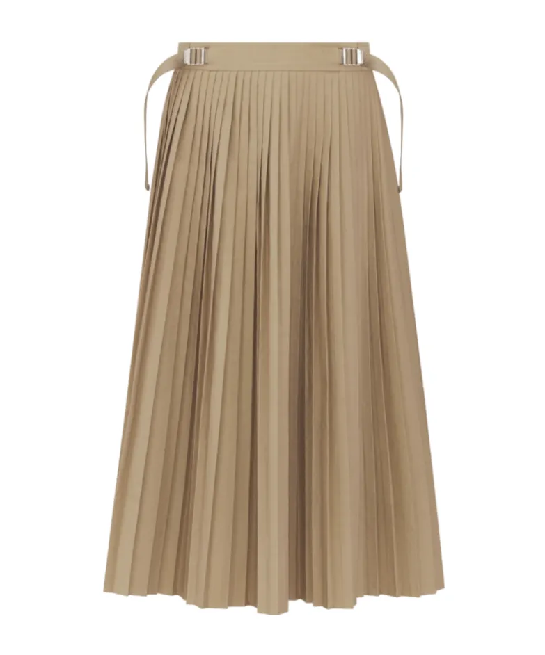 Pleated Mid-Length Skirt