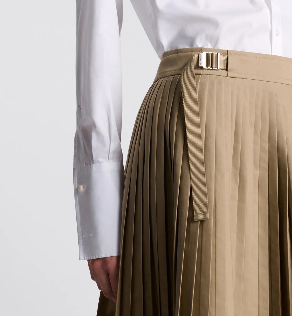 Pleated Mid-Length Skirt