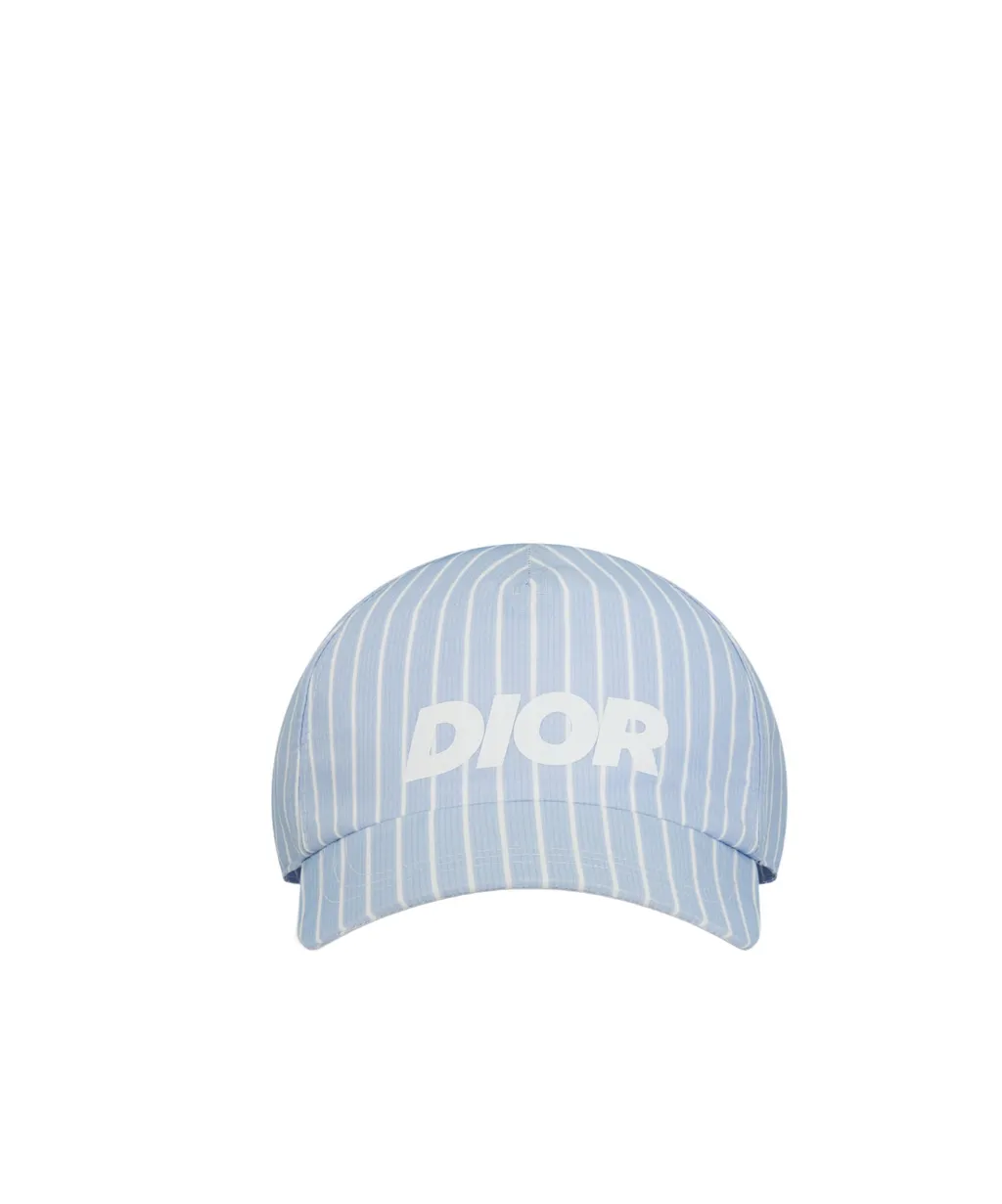 Logo Printed Striped Baseball Cap