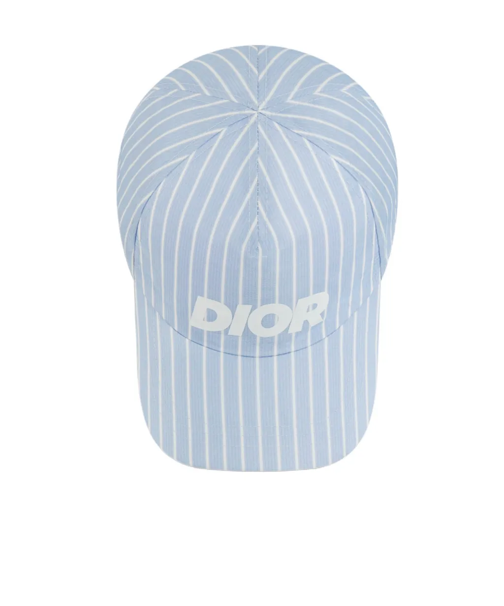Logo Printed Striped Baseball Cap