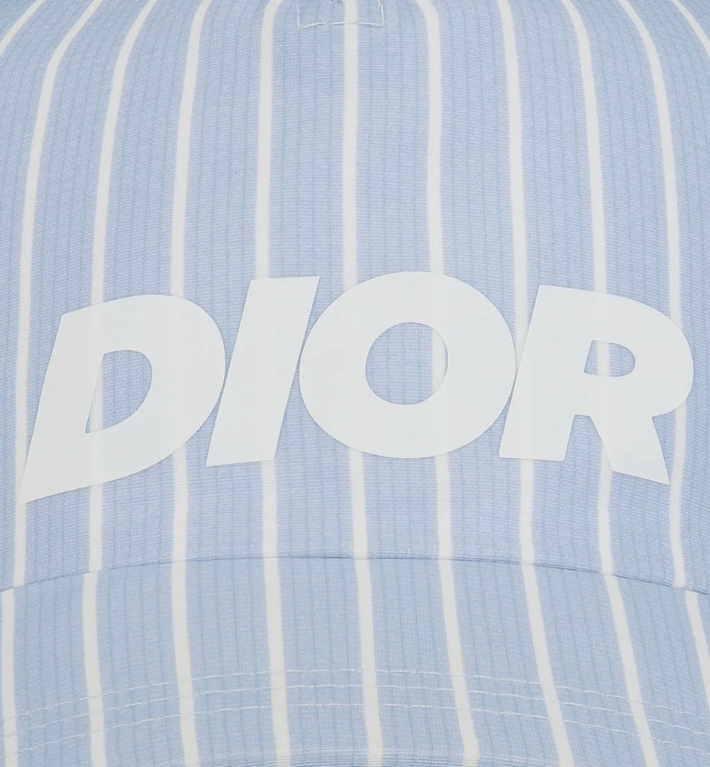 Logo Printed Striped Baseball Cap
