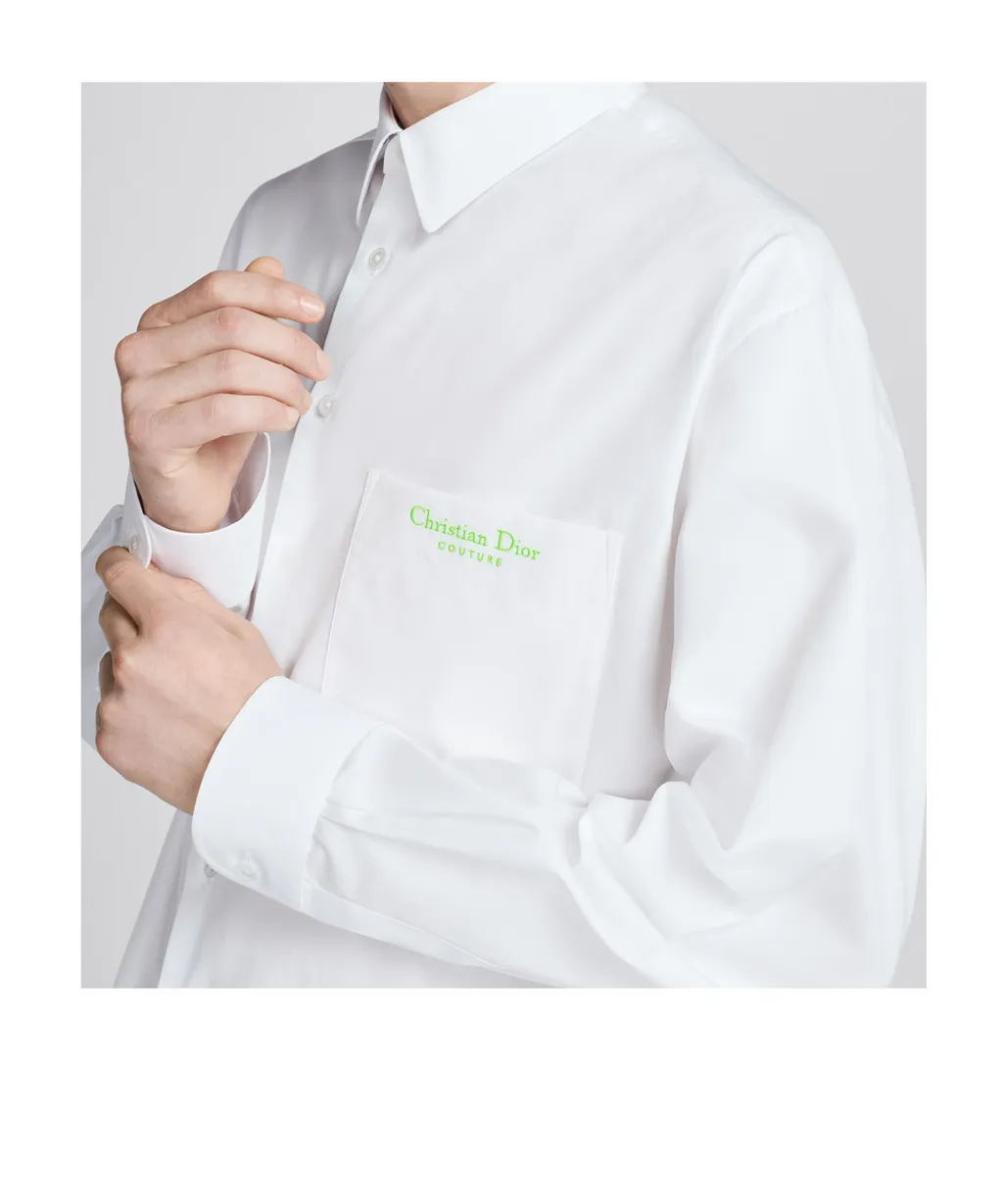 Christian Dior Couture Embroidered Poplin Shirt