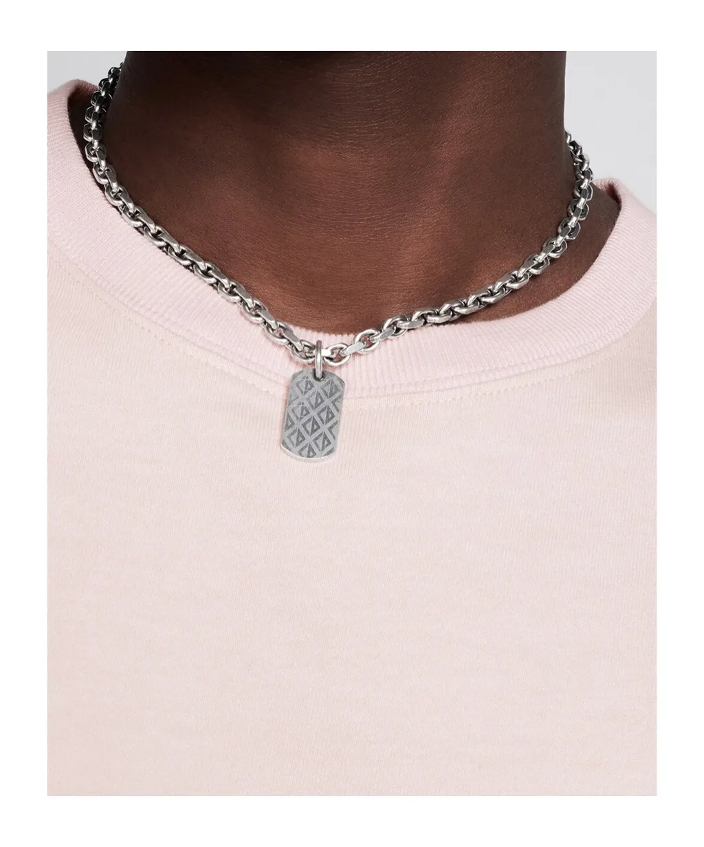 Cd Diamond Plate Pendant Necklace