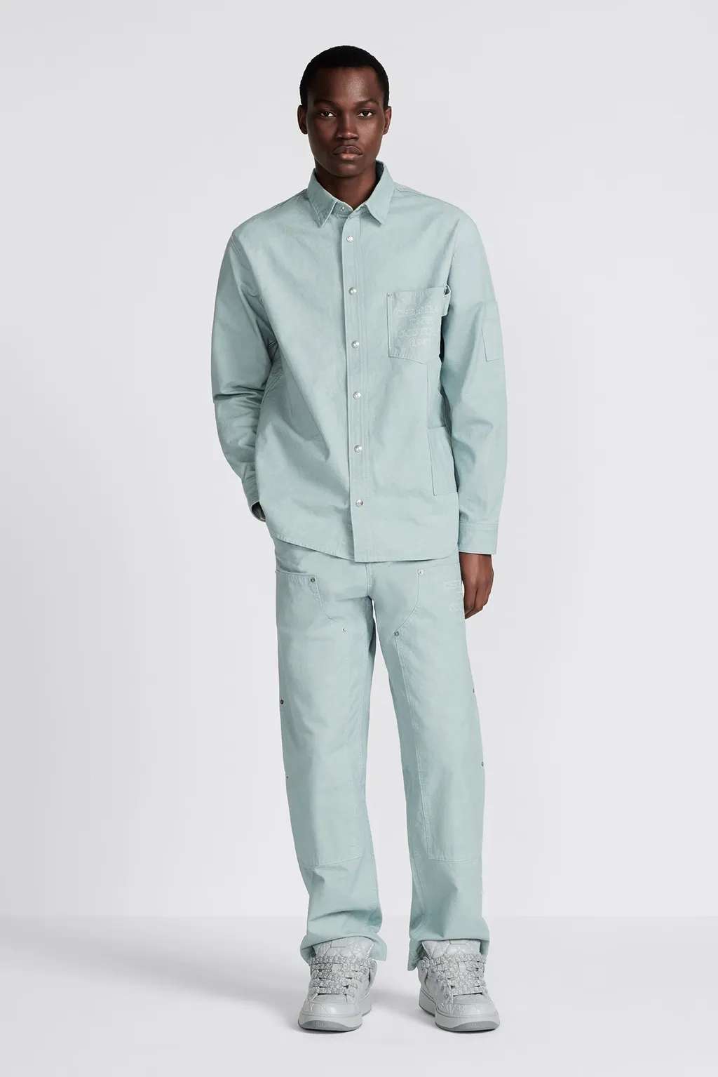 Logo Patch Straight Leg Pants