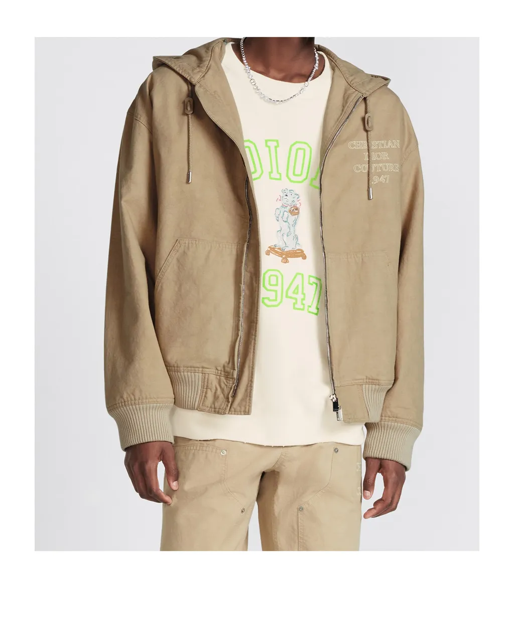 Logo Embroidered Zip-Up Hoodie