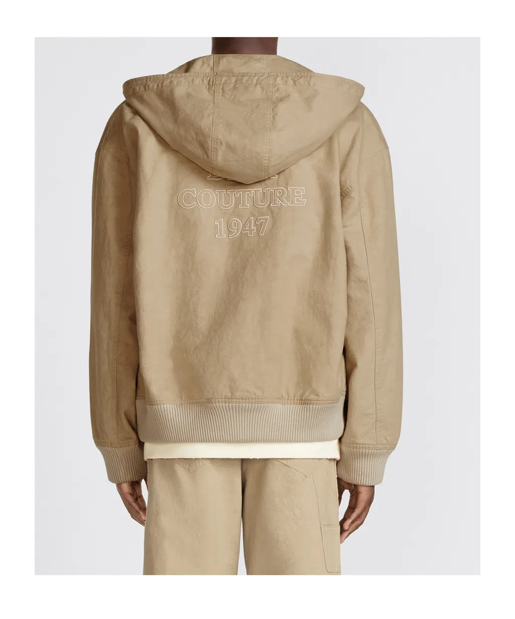Logo Embroidered Zip-Up Hoodie