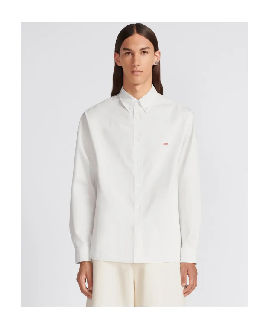 Logo Embroidered Long-Sleeved Shirt