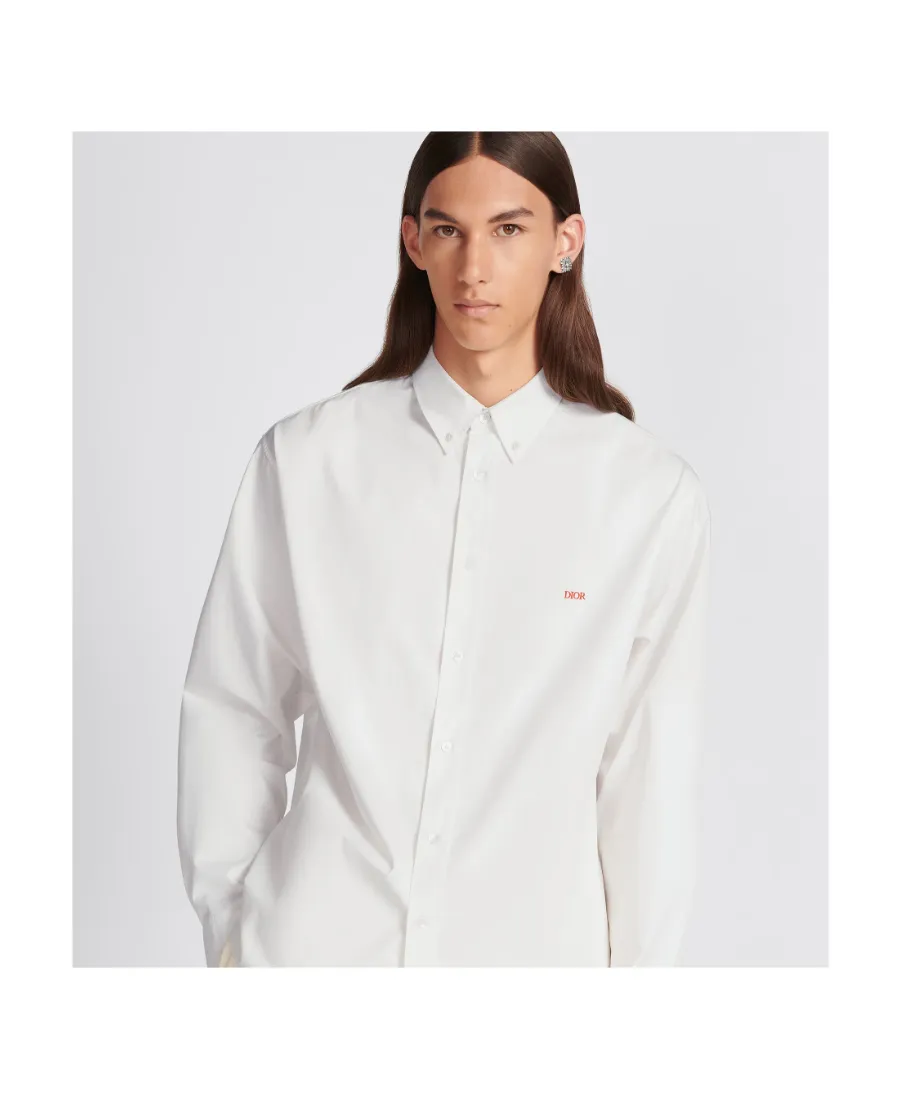 Logo Embroidered Long-Sleeved Shirt