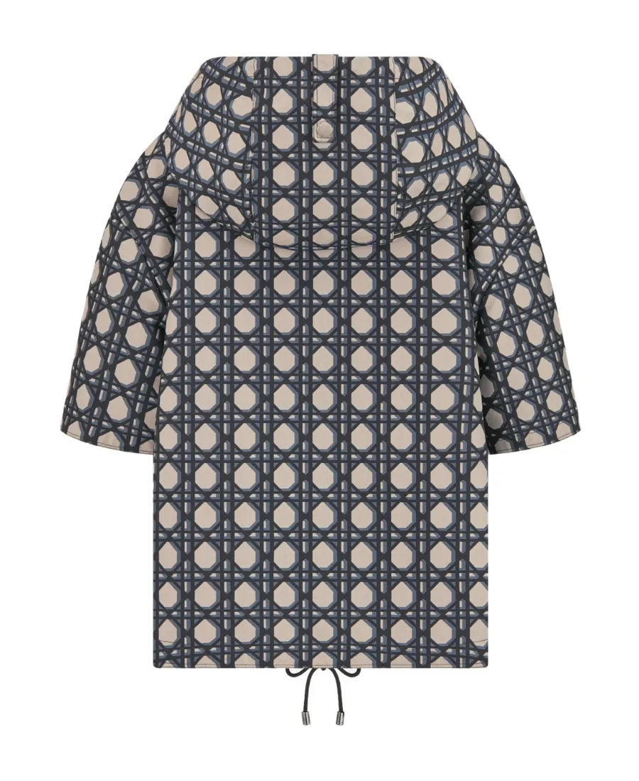 Macrocannage Short-Sleeved Hooded Short Anorak