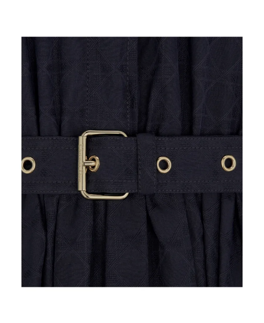Mid-Length Belted Macrocannage Dress