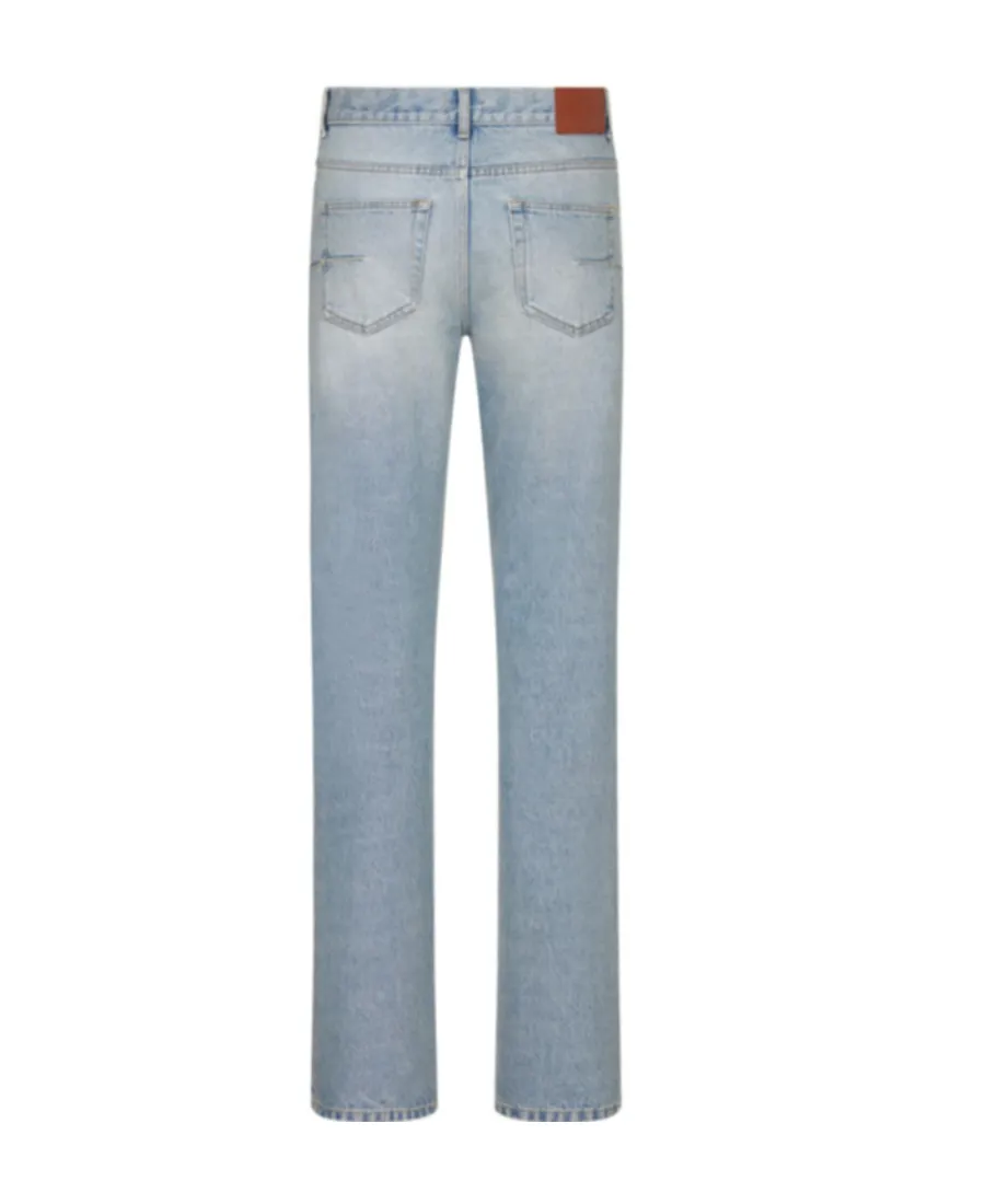 Logo Patch Straight Leg Jeans