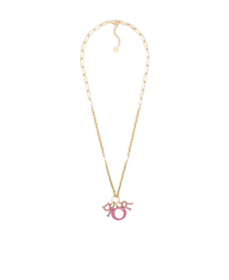 Logo Pattern Pendant Necklace