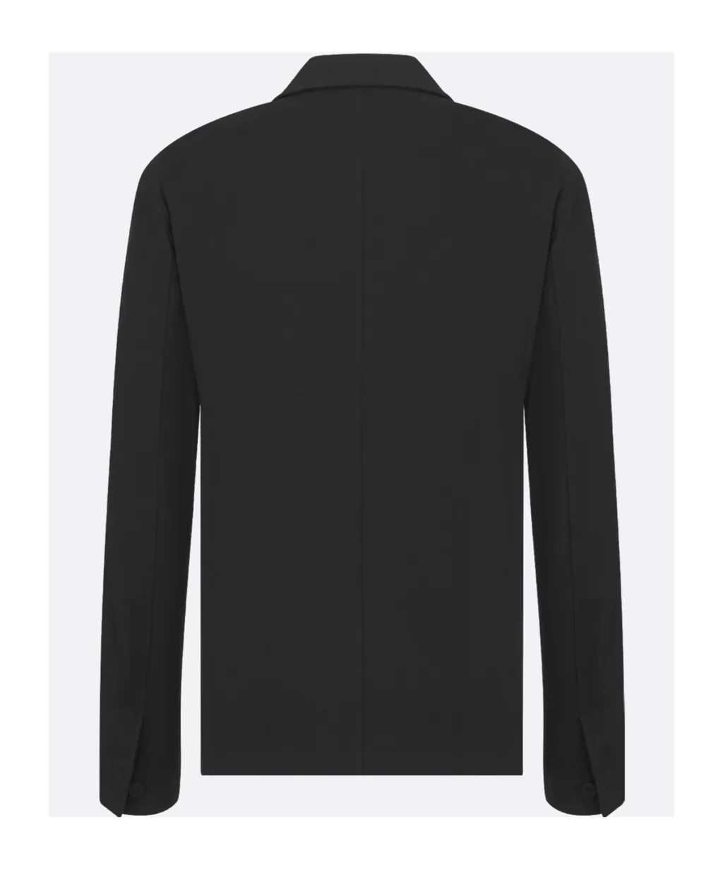 Oblique Jacket With Buttoned Strap And Cd Icon Embroidery