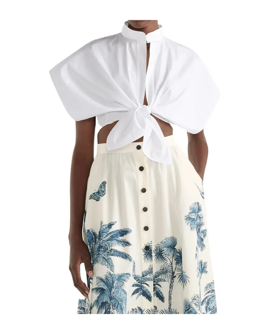Dioriviera Tied Cropped Blouse