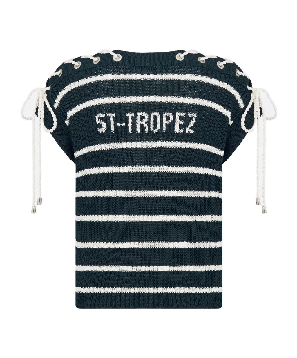 Dioriviera Sweater With Laced Cap Sleeves