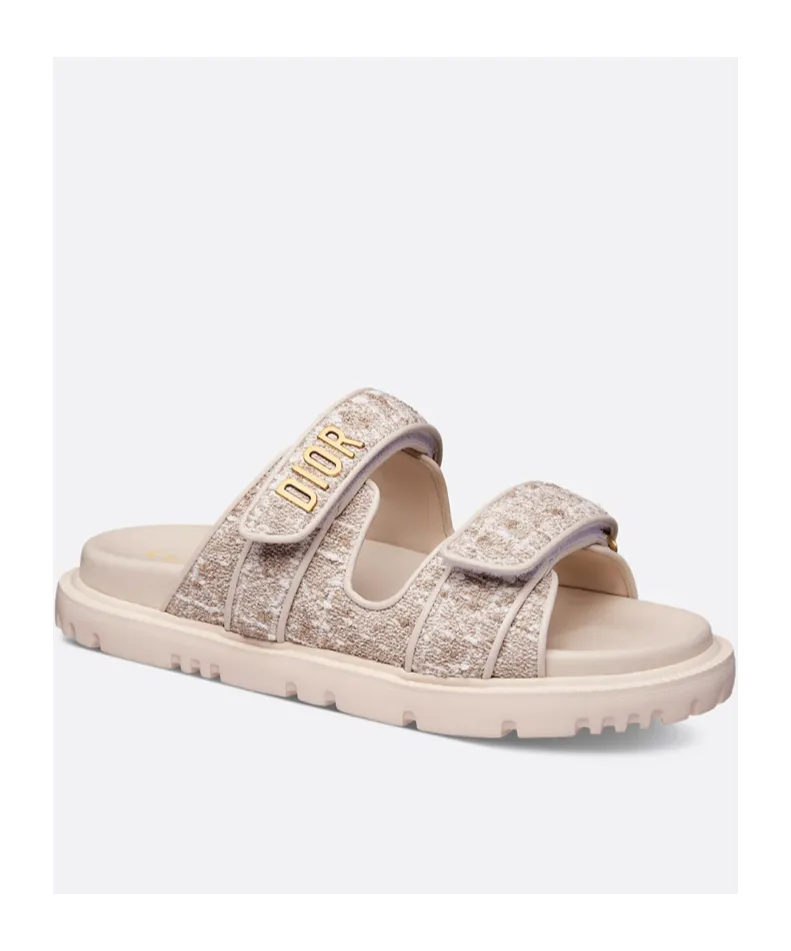 Dioract Logo Plaque Slip-On Sandals