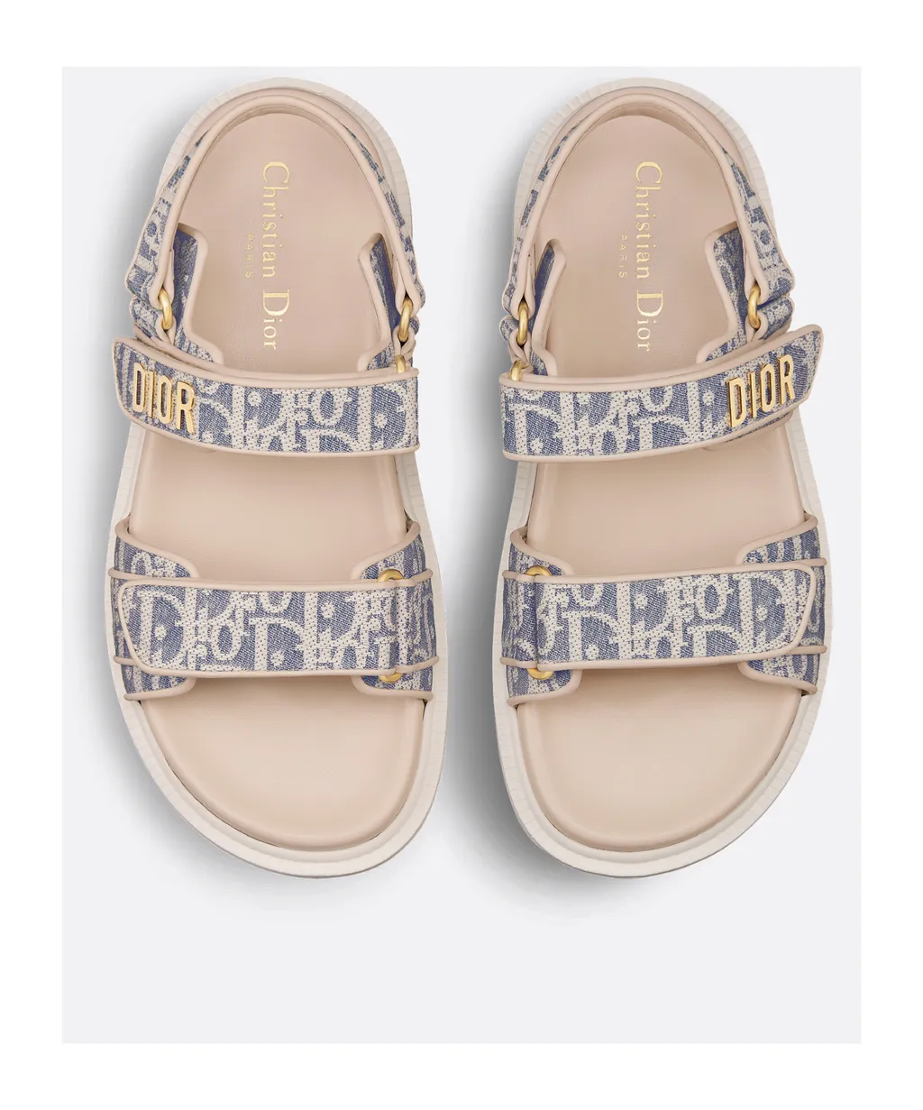 Dioract Logo Plaque Double-Strap Sandals