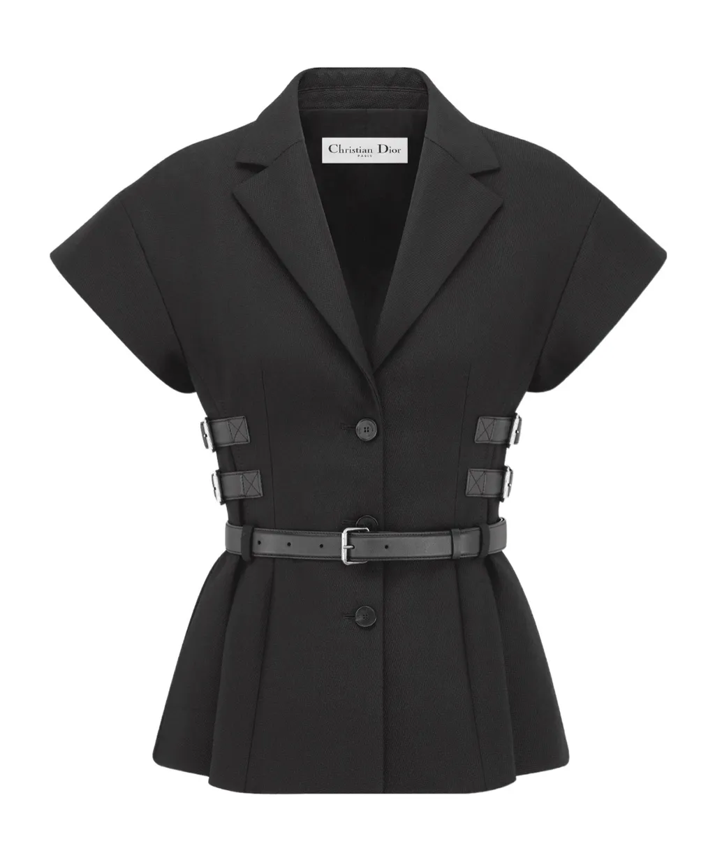 Short-Sleeved Belted Jacket