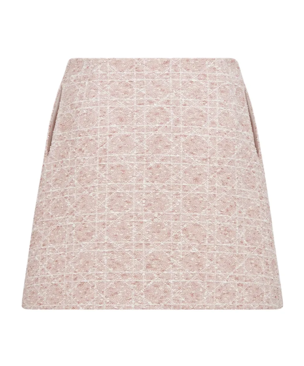 Macrocannage Flared Miniskirt