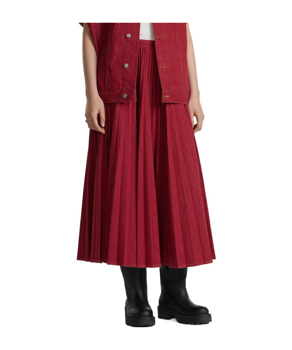 Pleated Mid-Length Skirt