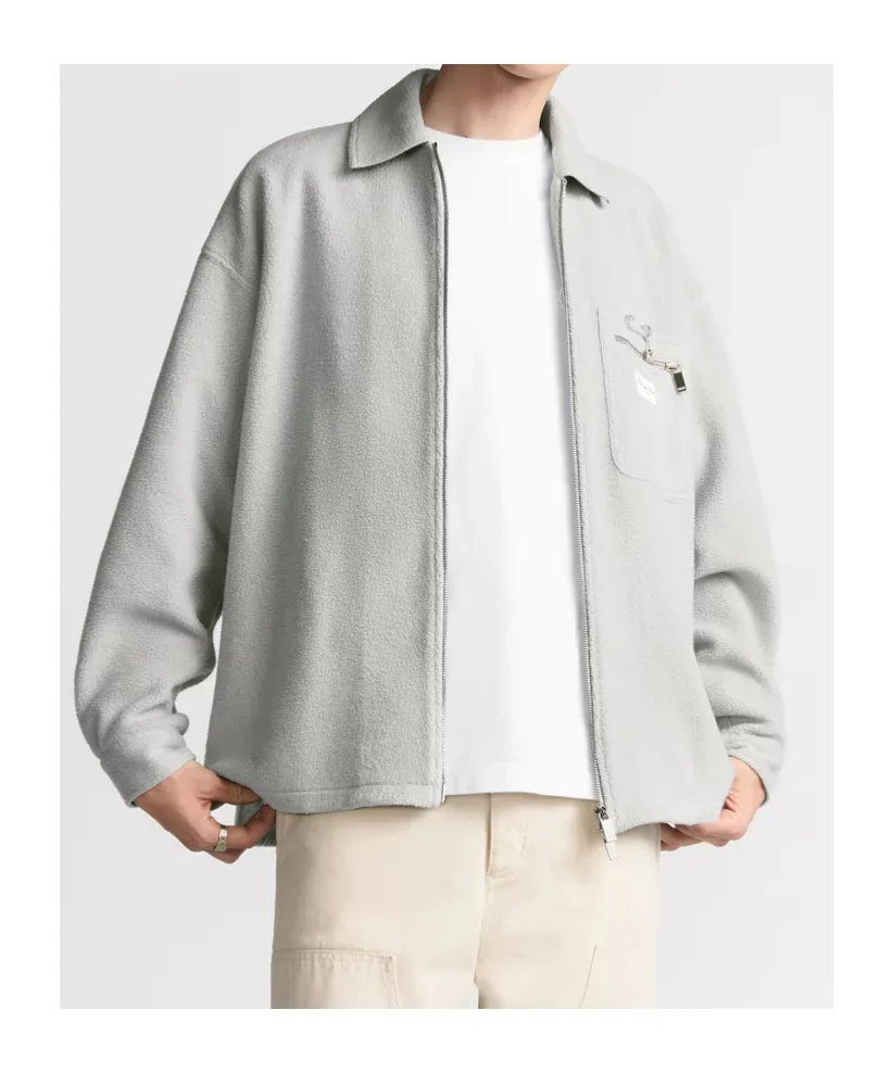 Couture Collared Zip-Up Jacket
