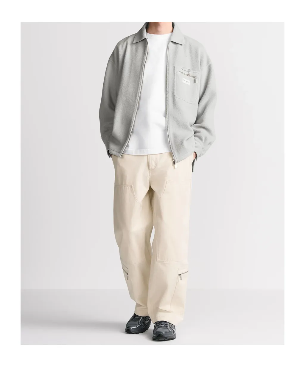 Couture Collared Zip-Up Jacket