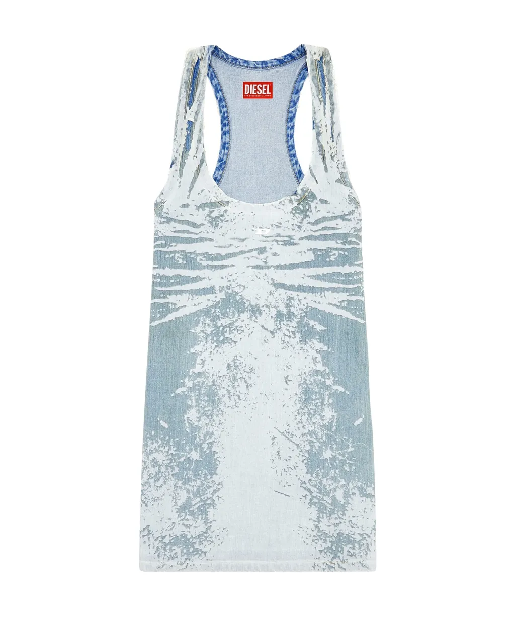 De-Purva-Fse Distressed Denim Dress