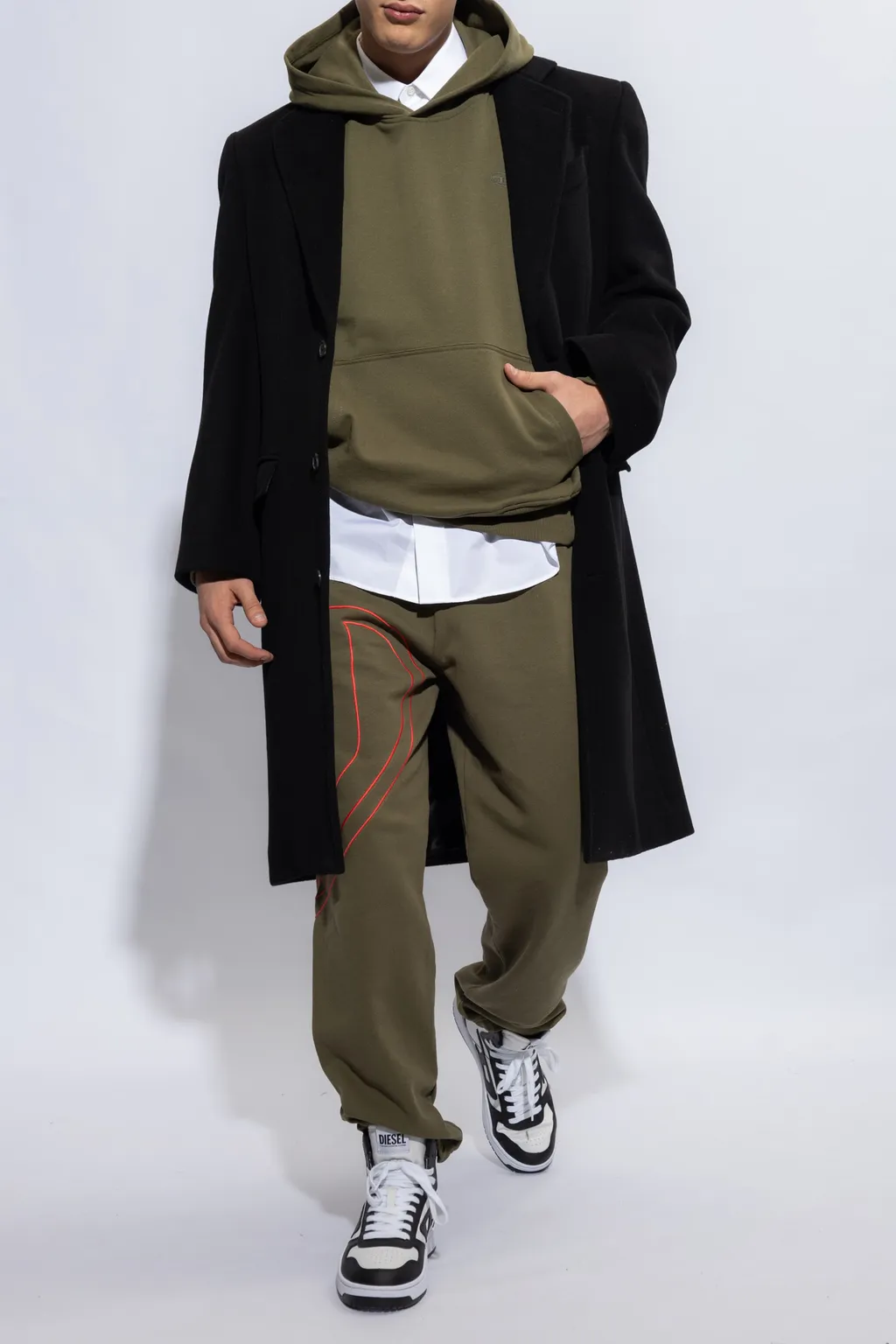 Oval-D Embroidered Elasticated Waist Track Pants