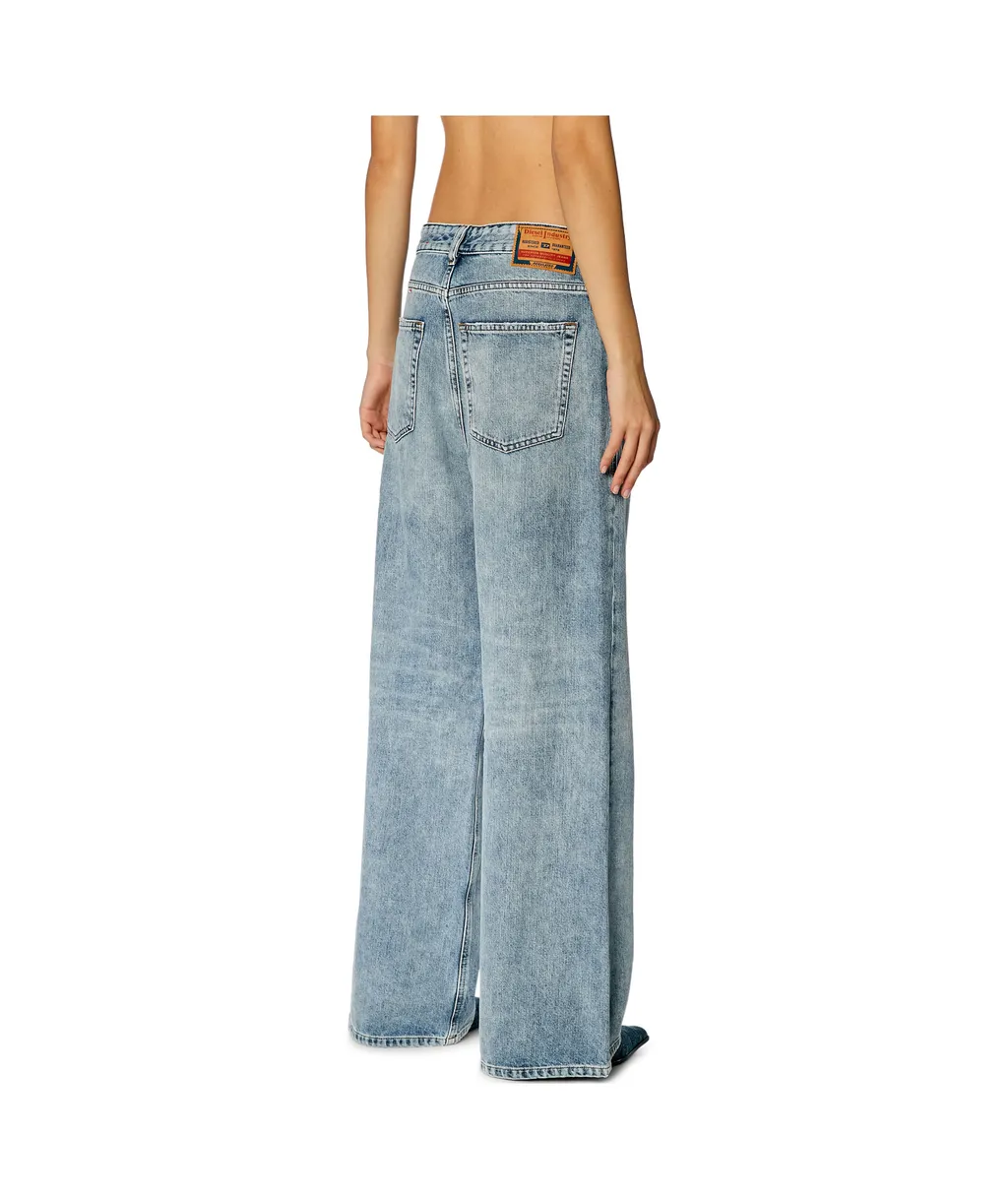 1996 D-Sire 09H57 Mid-Rise Distressed Wide-Leg Jeans