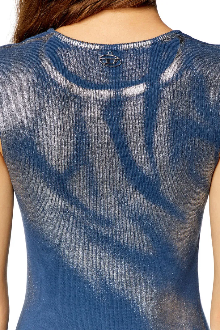 Metallic-Finish Cotton Dress